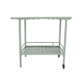 2-Tier Metal Serving Rolling Cart with Handle